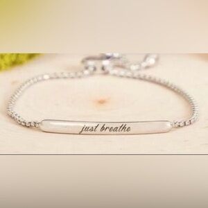 Positive Affirmation Bracelet: "Just Breathe" Encouragement Gift New